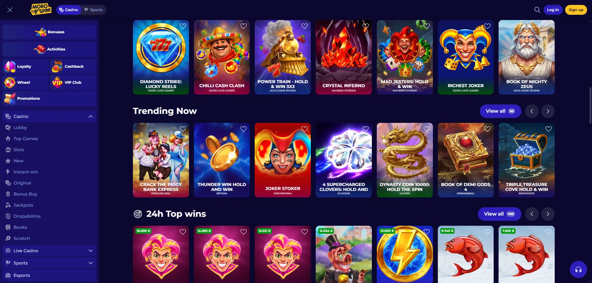 Migliori slot e giochi disponibili su Morospin Casino Italia 2026